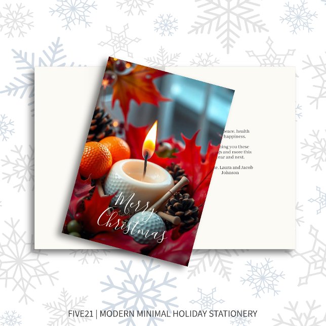 Golf Weihnachtskerze Feiertagskarte (Von Creator hochgeladen)