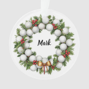 Golf-Weihnachtskranz mit Golfernamen Ornament