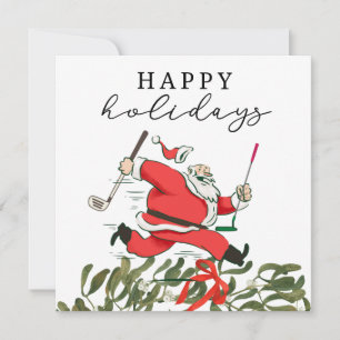 Golf Weihnachtsmann Golfer frohe Feiertage  Feiertagskarte