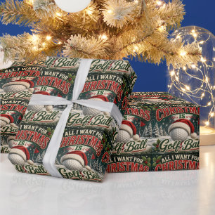 Golf-Weihnachtsmotiv für Golfer Geschenkpapier