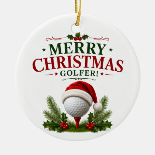 Golf-Weihnachtsmotiv für Golfer Keramik Ornament