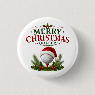 Golf-Weihnachtsthema für Golfer Button