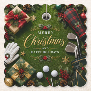 Golf Weihnachtsurlaub Untersetzer