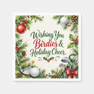 Golf-Weihnachtswünsche-Typografie-Wasserfarben-Des Serviette