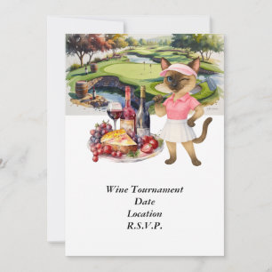 Golf-Weinverkostungsturnier mit Wein auf dem Platz Einladung