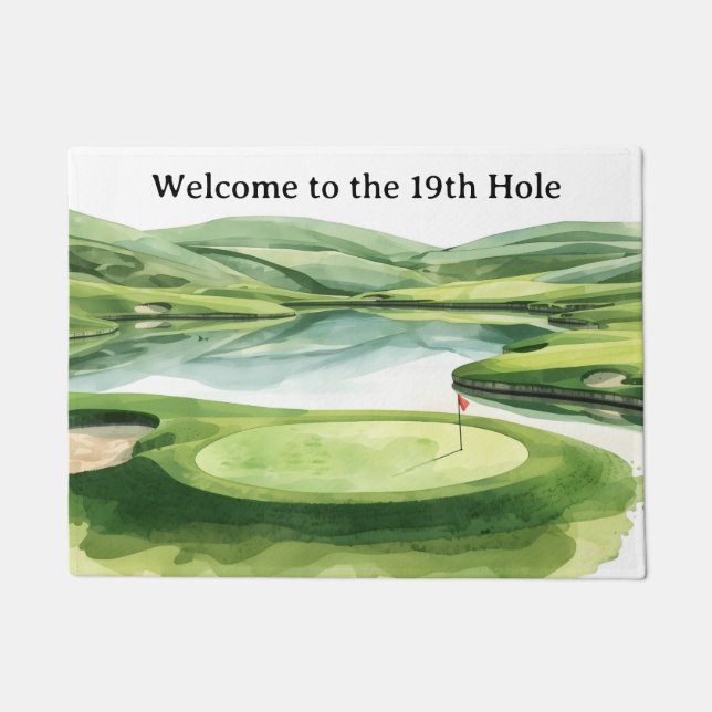 Golf Welcome to golfer home with golf course view Fußmatte (Vorderseite)
