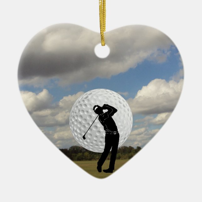Golf-Welt Keramik Ornament (Vorne)