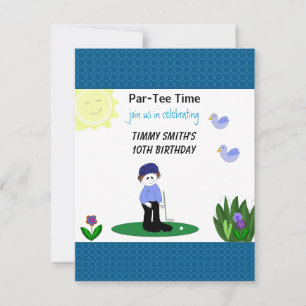 Golf Whimsical Invitation de fête d'anniversaire
