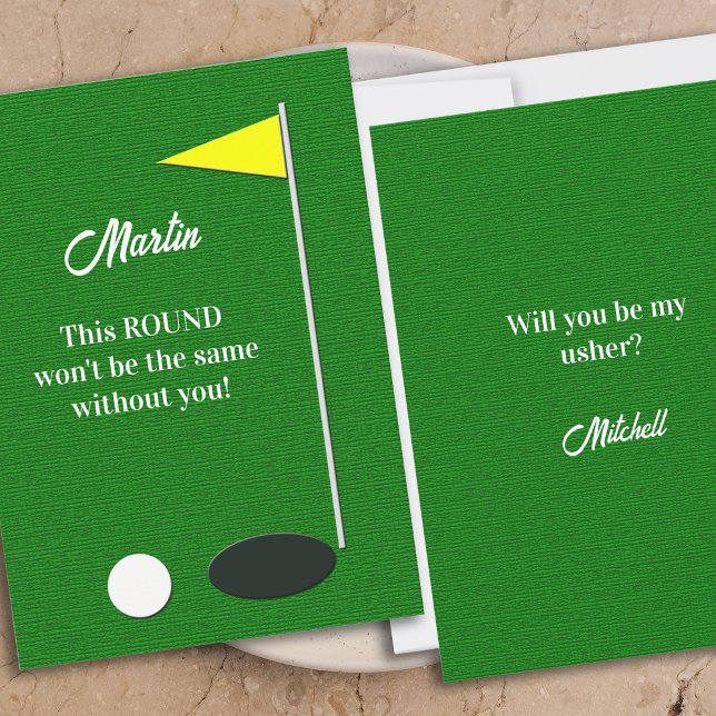 Golf Will You Be My Usher Proposal Cards Einladung (Von Creator hochgeladen)