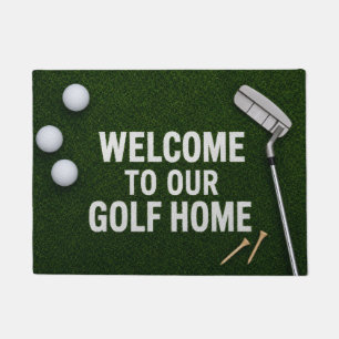 Golf Willkommen mit Golfball und Tee Fußmatte