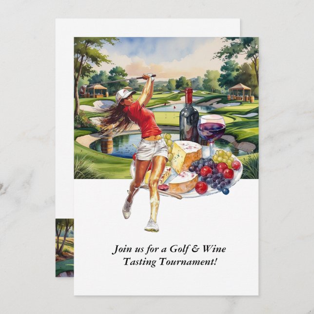 Golf & Wine Tasting Tournament Invitation (Devant / Derrière)