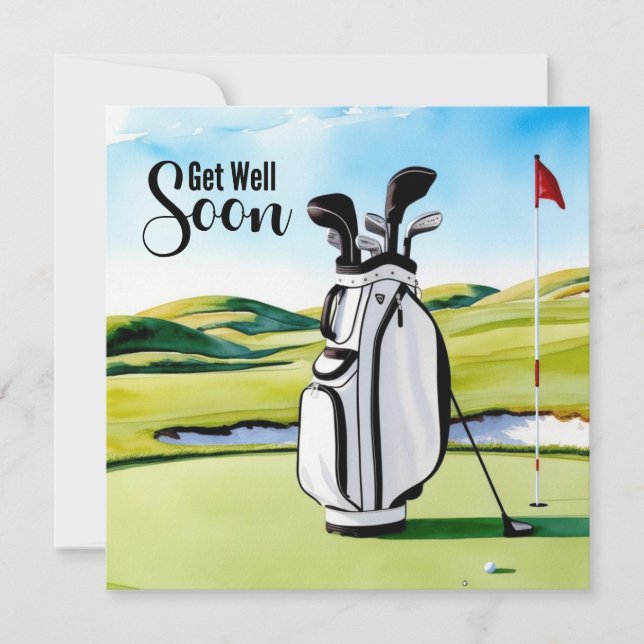 Golf wird bald gesund mit Golftasche, die grün wir (Vorderseite)