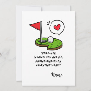 Golf-Witze für Golfer zum Valentinstag Feiertagskarte