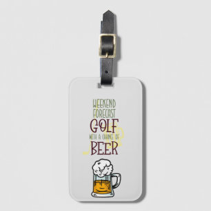Golf-Wochenende mit Ball und Bier Gepäckanhänger