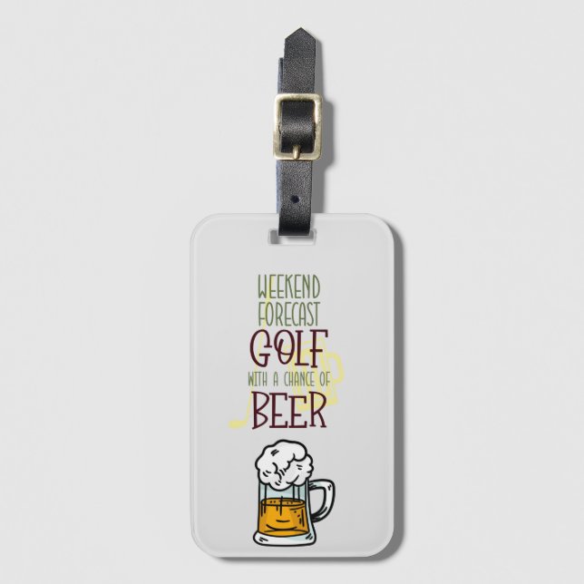 Golf-Wochenende mit Ball und Bier  Gepäckanhänger (Vorderseite Vertikal)
