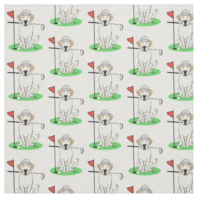 Golf Yellow Labrador Retriever Dog - Niedlich Stoff (Muster)