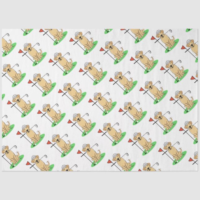 Golf Yellow Labrador Retriever (Yel 3) Hund - Nied Seidenpapier (Vorderseite)