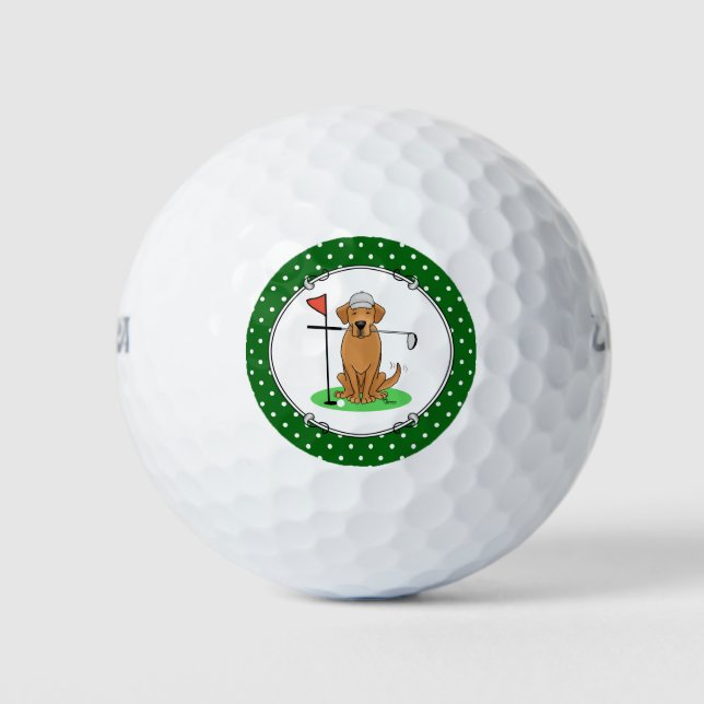 Golf Yellow Labrador Retriever (Yel 5) Hund - Nied Golfball (Vorderseite)