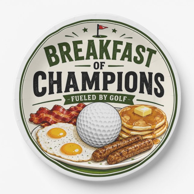Golf-Zitat für Golf-Frühstück Pappteller (Vorderseite)