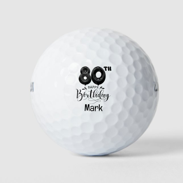 Golf zum 80. Geburtstag für Golfer Golfball (Vorderseite)