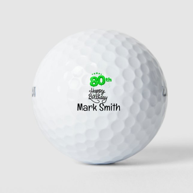 Golf zum 80. Geburtstag für Golfer Golfball (Vorderseite)