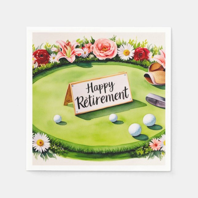 Golf zum Thema Golfer's Retirement Serviette (Vorderseite)