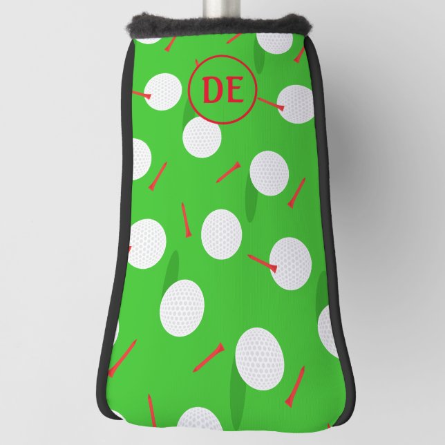 Golfaddict Golf Course Muster Monogramm Golf Headcover (Rotieren 90)