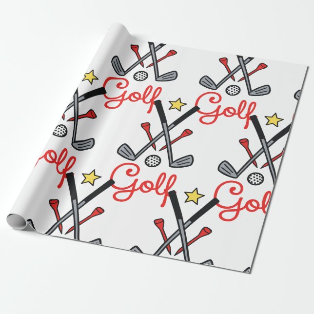 Golfartikel Geschenkpapier (Ungerollt)