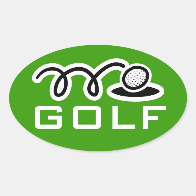 Golfaufkleber | Anpassbarer Text und Hintergrund Ovaler Aufkleber (Vorderseite)