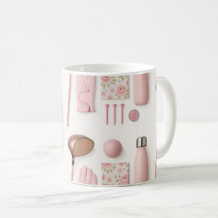 Golfausrüstung in rosa Thema für Lady Golfer Kaffeetasse