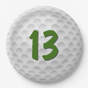 Golfball 13. Geburtstag Pappteller