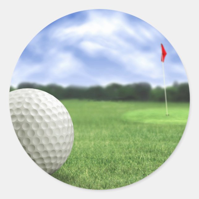 Golfball 4 runder aufkleber (Vorderseite)
