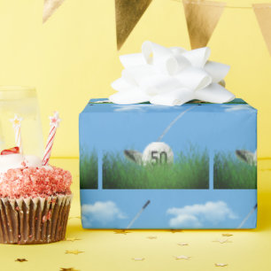 Golfball 50. Geburtstag Geschenkpapier