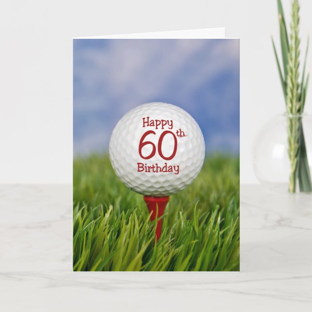 Golfball 60. Geburtstag Karte (Vorderseite)