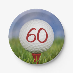 Golfball 60. Geburtstag Pappteller
