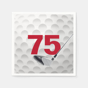 Golfball 75. Geburtstag Serviette
