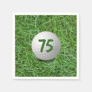 Golfball am 75. Geburtstag auf Grass Napkins Serviette