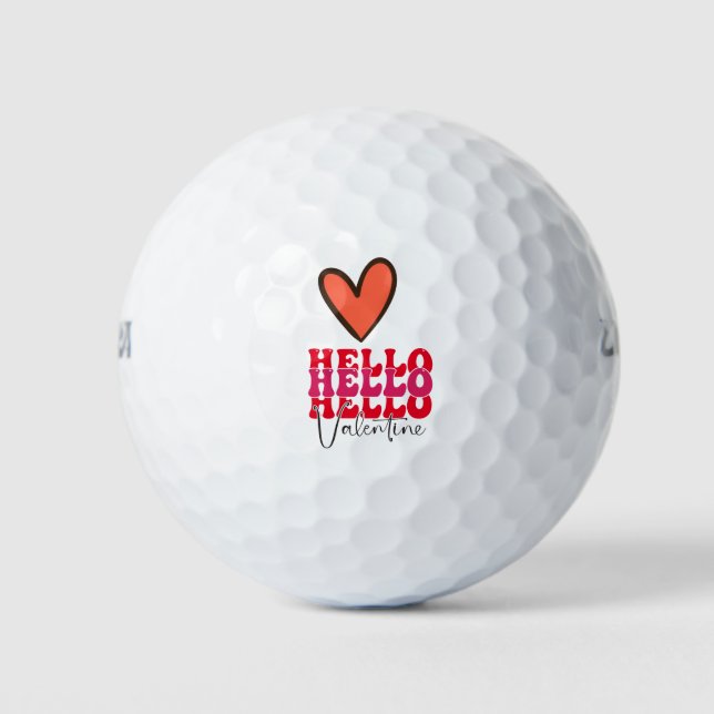 Golfball am Valentinstag mit LIEBE (Vorderseite)
