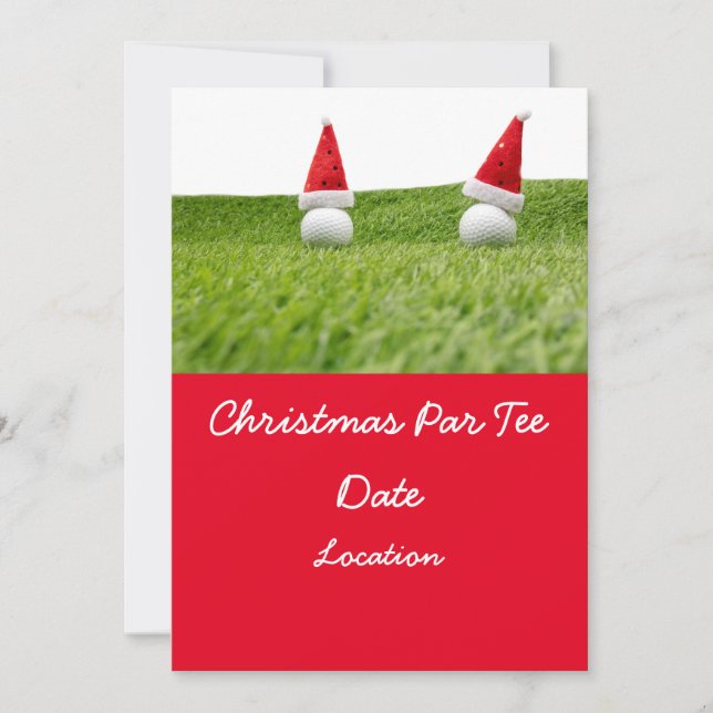 Golfball auf Grün für Weihnachten Party Einladung (Vorderseite)