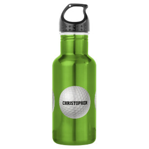 Golfball auf grüner Wasser-Flasche Edelstahlflasche