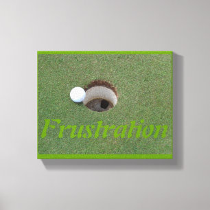 Golfball auf Lippenummantelung. Leinwanddruck