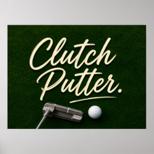 Golfball auf Putting-Green für Golfer-Ruhestand Poster
