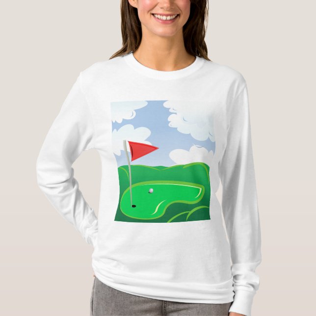 Golfball auf Tee mit Driver-Schläger (Vorderseite)