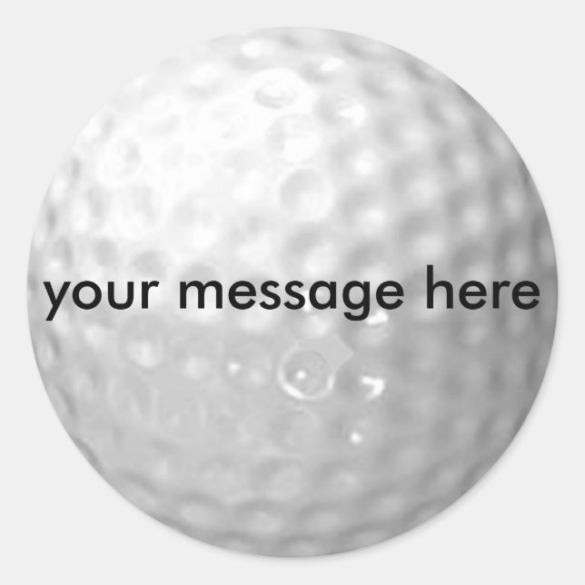 Golfball-Aufkleber - Fügen Sie Ihre Nachricht hinz Runder Aufkleber (Vorderseite)