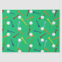 Golfball & Bunter Tee Tissuepapier | Golfparty