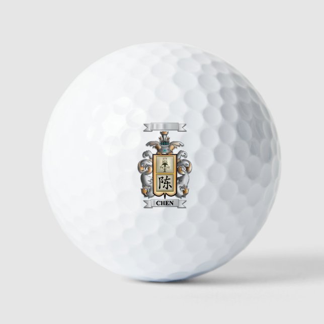 Golfball Chen Nachname und Schild (Vorderseite)