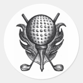 Golfball Clubs und T-Shirt Golfing Golfer Stickers