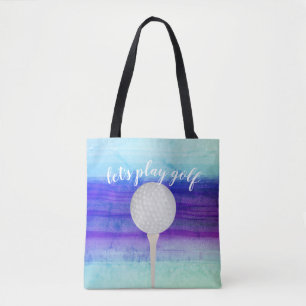 Golfball-Design für Golfer lila und blau Tasche