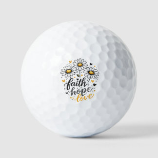Golfball Faith, Hope, Love & Daisies