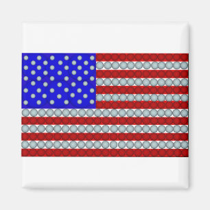 Golfball-Flagge-Quadrat-Magnet Magnet